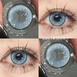 YIMEIXI 2Pcs New Pattern Color Colored Contact Soft Circular Lenses Beauty Pupil Blue Series Eyes Makeup Blue High Quality