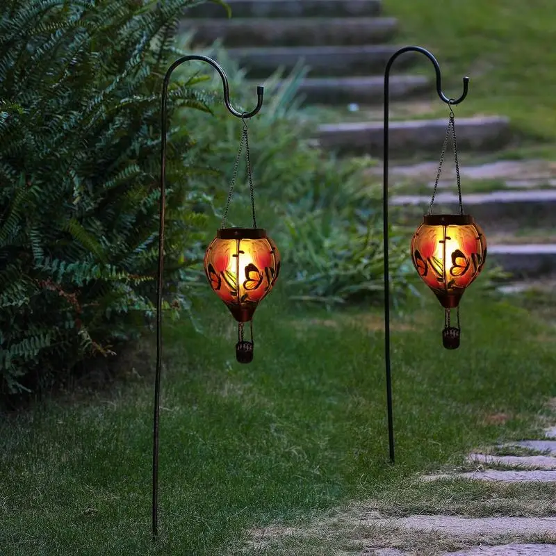 

Solar Hot Air Balloon with Simulated Flame Effect LED Hummingbird Butterfly Hot Air Balloon Solar Lights Outdoor Colorful