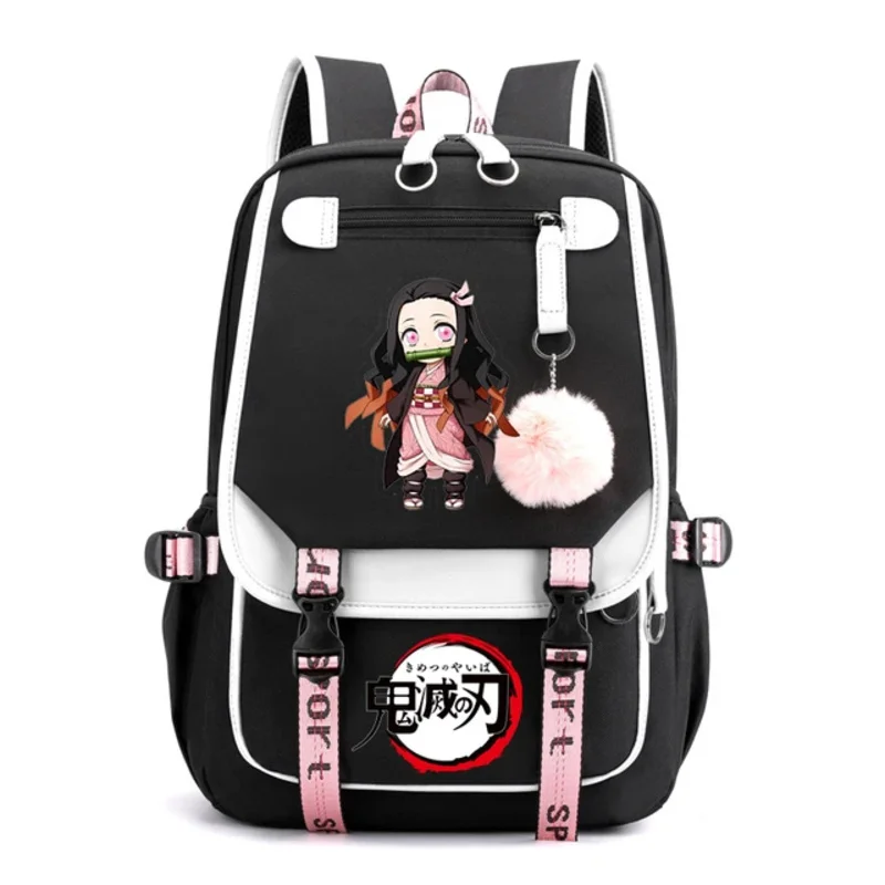 Harajuku Novelty School Bags Anime Demon Slayer Kamado Nezuko Backpack Children Girls Kawaii Schoolbag Travel Bag Women Daypacks