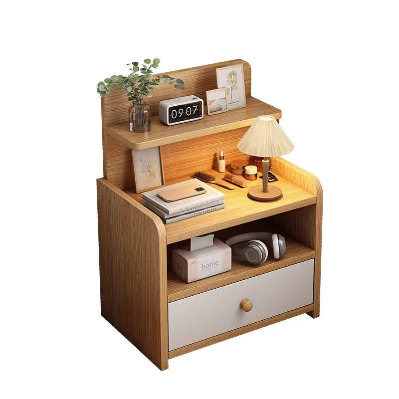 Bedside Table Small Mini Household Bedroom Bedside Storage Locker Small Cabinet Room with Bedside Floor