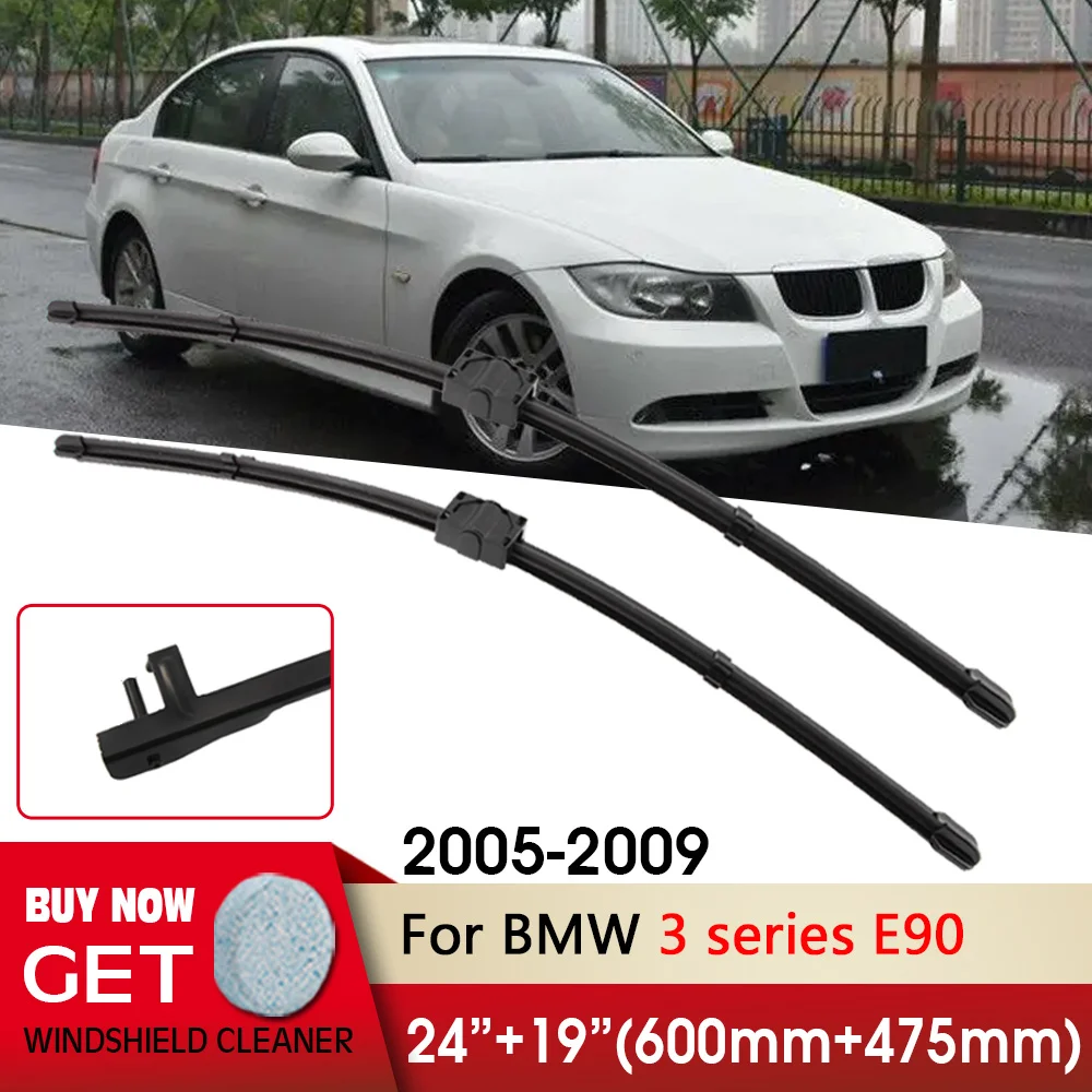 

Car Wiper RHD&LHD Front Wiper Blade 24"+19" For BMW 3 series E90 2005-2009 Fit Side Pin Arm Windshield Windscreen Front Window