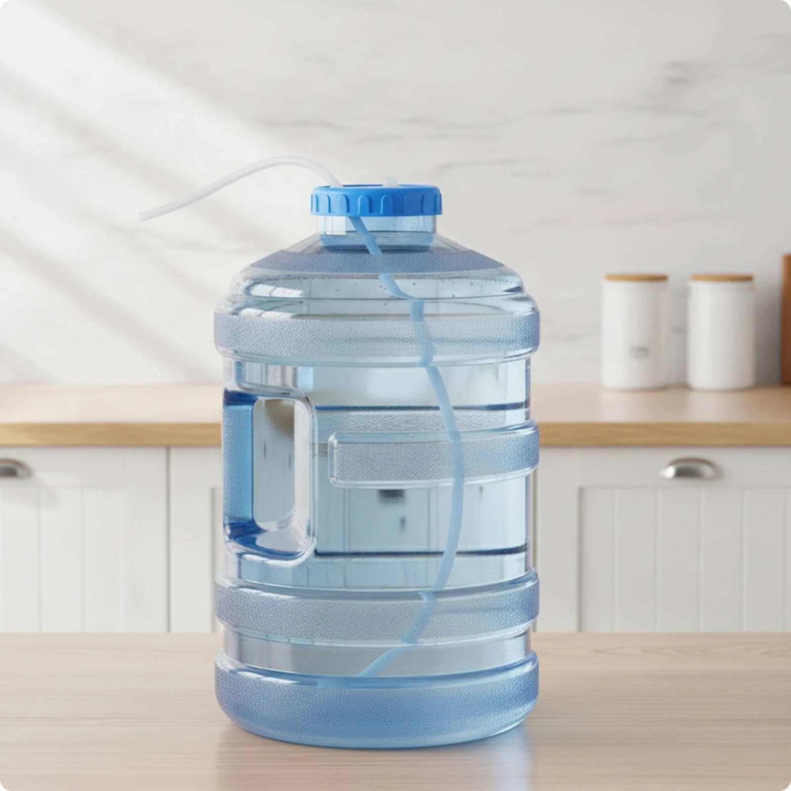 Water Jug with Handle Transparent Water Jug with Lid Dispenser Bottle with Hole Sealed Portable for Tea Lovers, Kitchen, Office view 2
