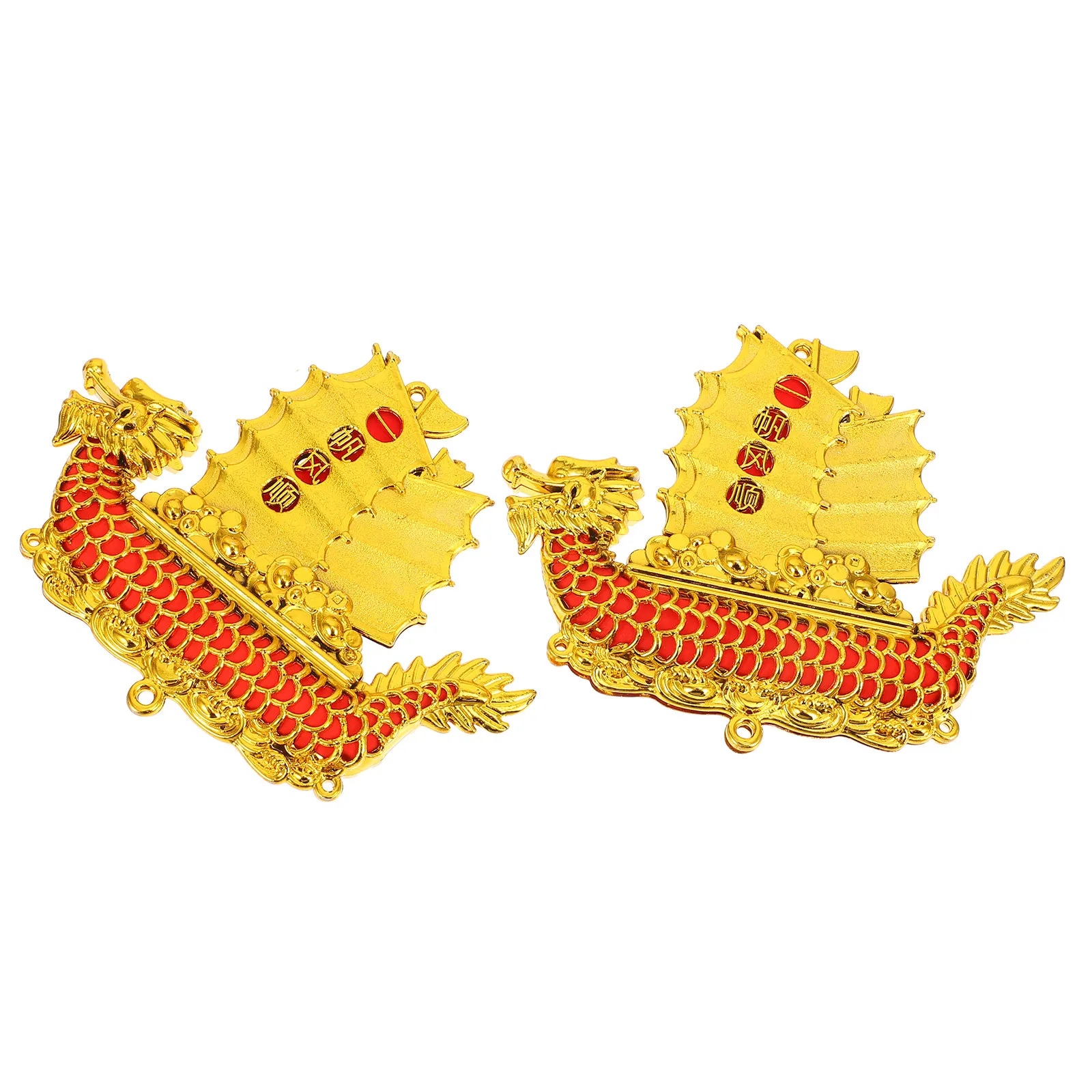 Dragon Boat Hanging Pendants 2Pcs Festive Spring Festival New Year Home Interior Decor