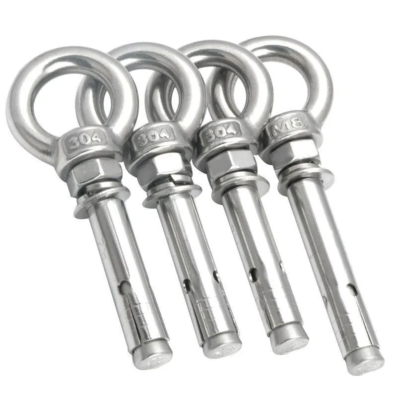 1/10pcs Stainless Steel Sleeve Anchor Concrete Eyebolt Ring Installation Artifact Hook Universal with Ring Expansion Screws