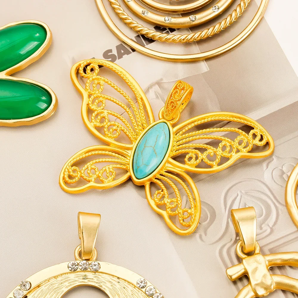 Elegant and niche Diy jewelry accessories, personalized and fashionable dragonfly butterfly turquoise matte accessories