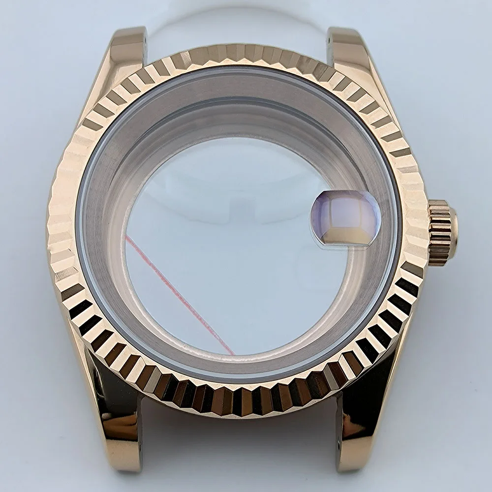 Cassa in oro rosa Cassa per orologio Oyster da 36 mm o 39 mm con accessori per orologi in cristallo di zaffiro per cassa NH35 con movimento NH35/NH36