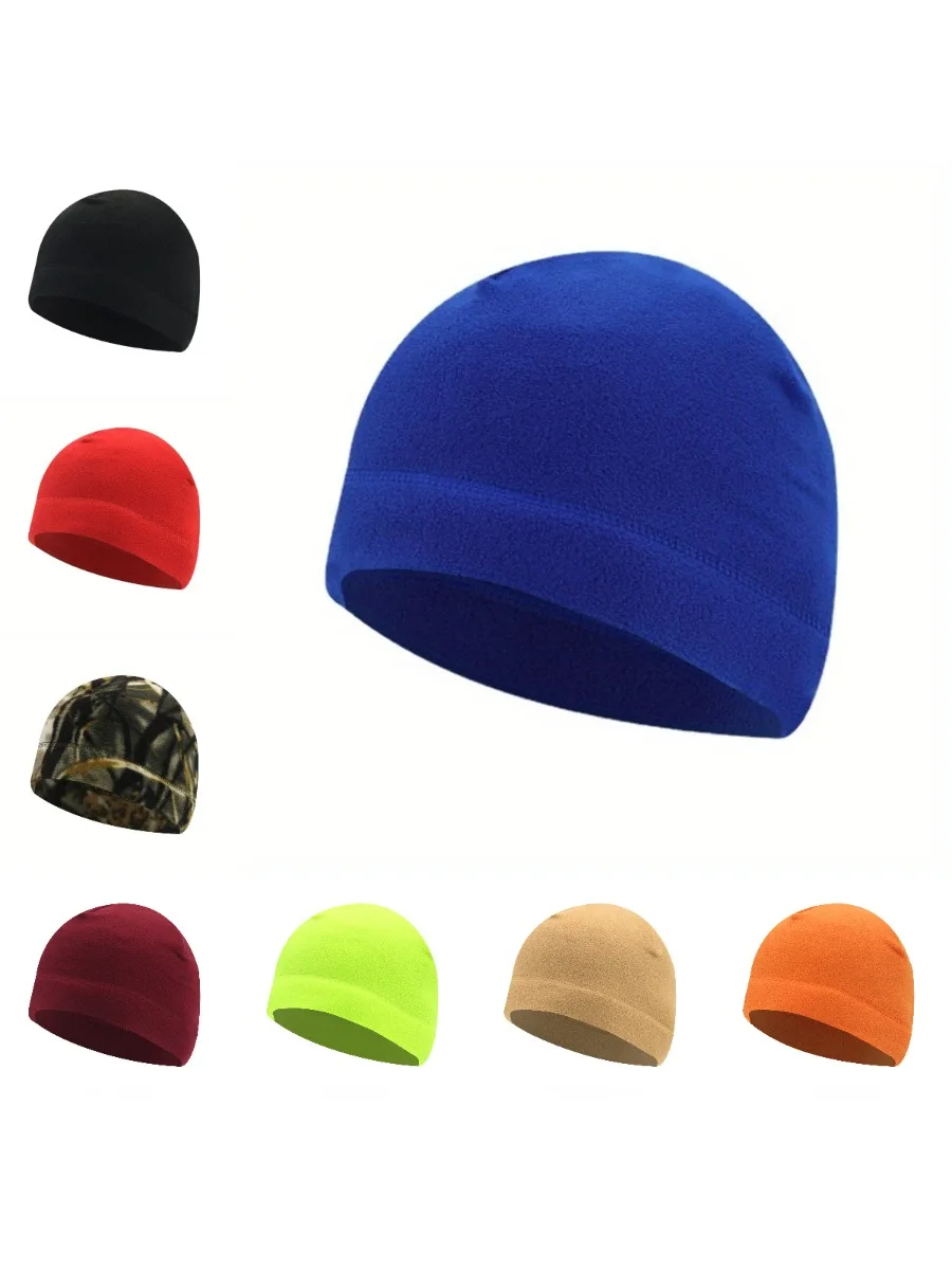 AliExpress Winter Warm Cap Solid Fleece Outdoor Sports Windproof Running Skiing Cycling Hat Soft Beanie Cap