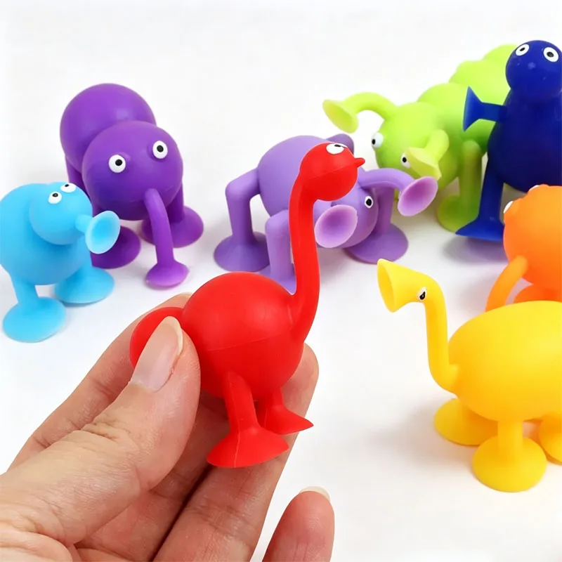 9PCS Animal Sensory Fidget Suction Cup Toy For Airplane Car Windows Travel Road Trip Party Favors Prize Toys Interesting Gifts view 3