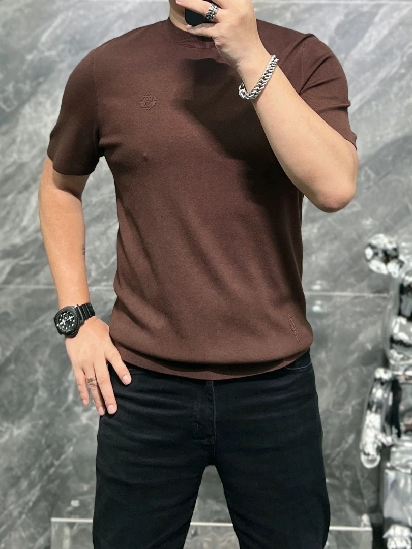 

Faionable Knitted ort Sve round Ne Base Layer Top for Men Autumn Winter New Arrival Casual Versatile High-End Feeling
