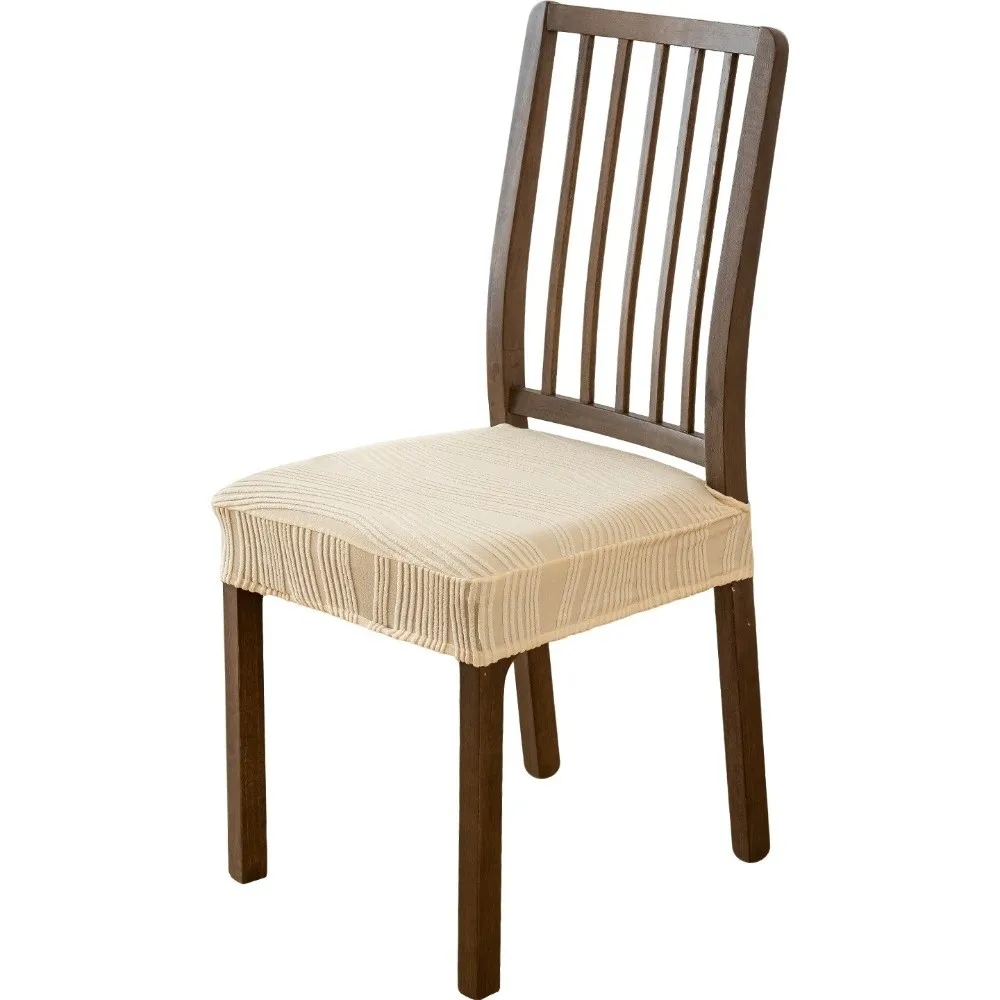 Washable Elastic Chair Cushion Cover Removable Solid Color Seat Protector Tongue and Buckle Non-Slip Seat Cover Four Season