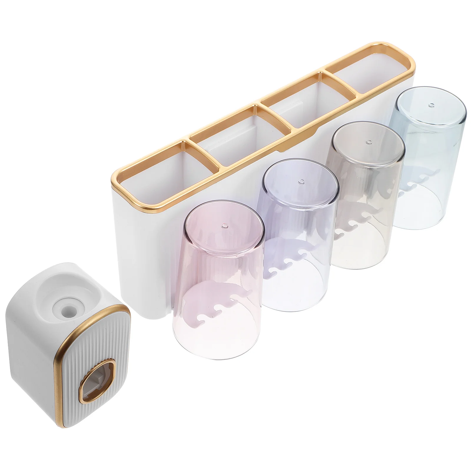 

WallMounted Toothbrush Holder Bathroom Rack Abs Plastic Gargle Cup Toothpaste Dispenser AntiRust Corrosion Proof Storage