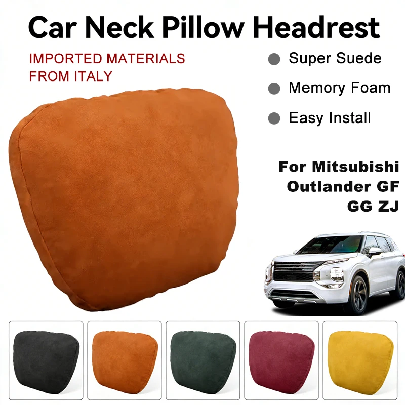 

Italy Suede Car Neck Rest Pillow For Mitsubishi Outlander GF GG ZJ Seat Head Neck Support Cushion Auto Interior Accessories