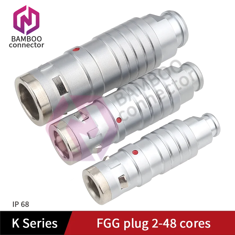 K Series Quick Self-latching FGG Plug 1K 2K 2 3 4 5 6 7 Pin Waterproof Male Plug Female Socket Aviation Metal Butting Connector