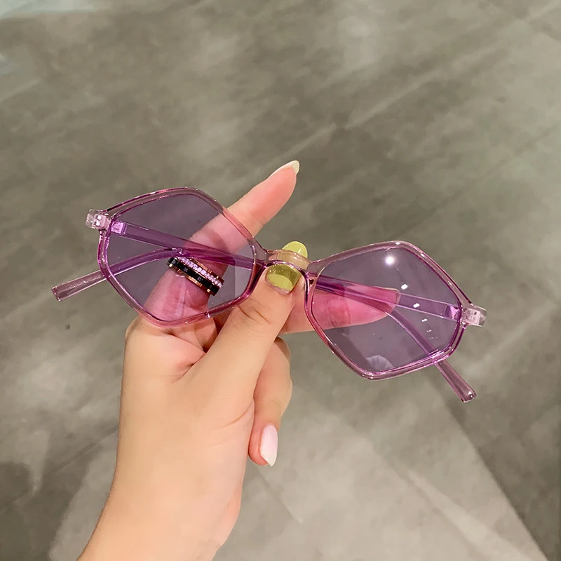 2024 Sunglasses Women Irregular Vintage Small Frame Sun Glasses Anti Uv400 Lightweight Slim Frame Eyepiece Color Shades