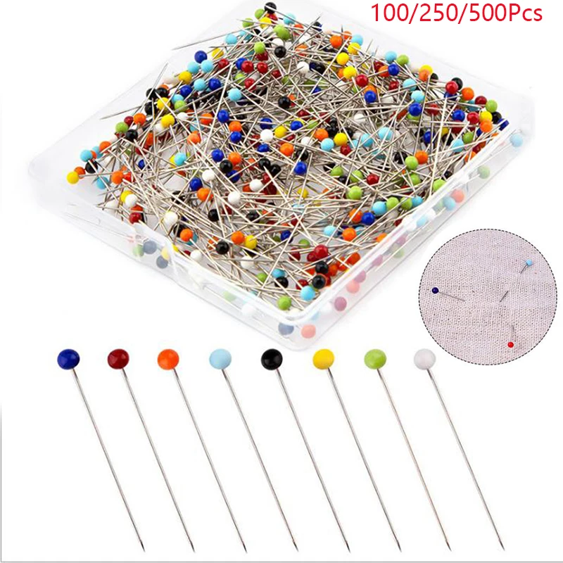 100/250/500Pcs 38mm Pearl Ball Head Push Pins Straight Quilting Pins Sewing Pins For Dressmaking Jewelry Decor DIY Sewing Tools