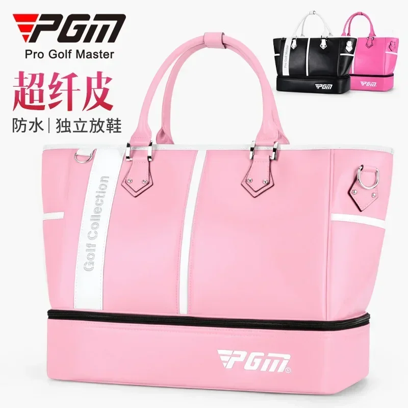 new PGM Golf Clothing Bag Women's Super Fiber Leather Waterproof Clothing Bag Lightweight and Independent Shoe Storage Area