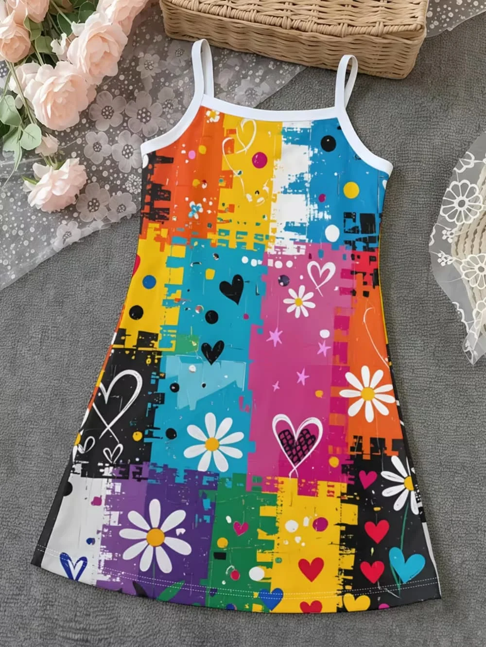 Dress for Girls Bohemian Floral Print Summer Dress Loose Sundress Little Kids Beach Vacation Casual Princess Party Girl Clothing