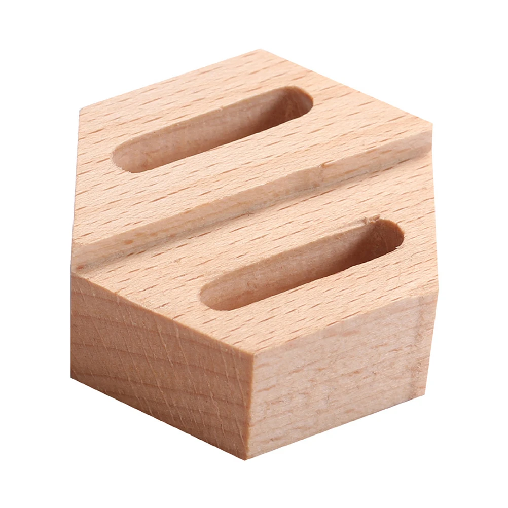 

1PC Wooden Ring Display Box Geometry Wooden Display Rack Two-piece Ring Display Supplies Showcase Display Holder