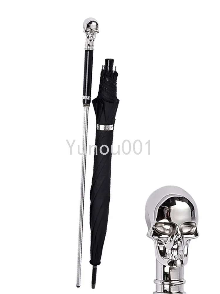 Personalized Cane Self-defense 2-in-1 Sturdy Windproof and UV Resistant Umbrella for Hiking and Strolling in The Rain