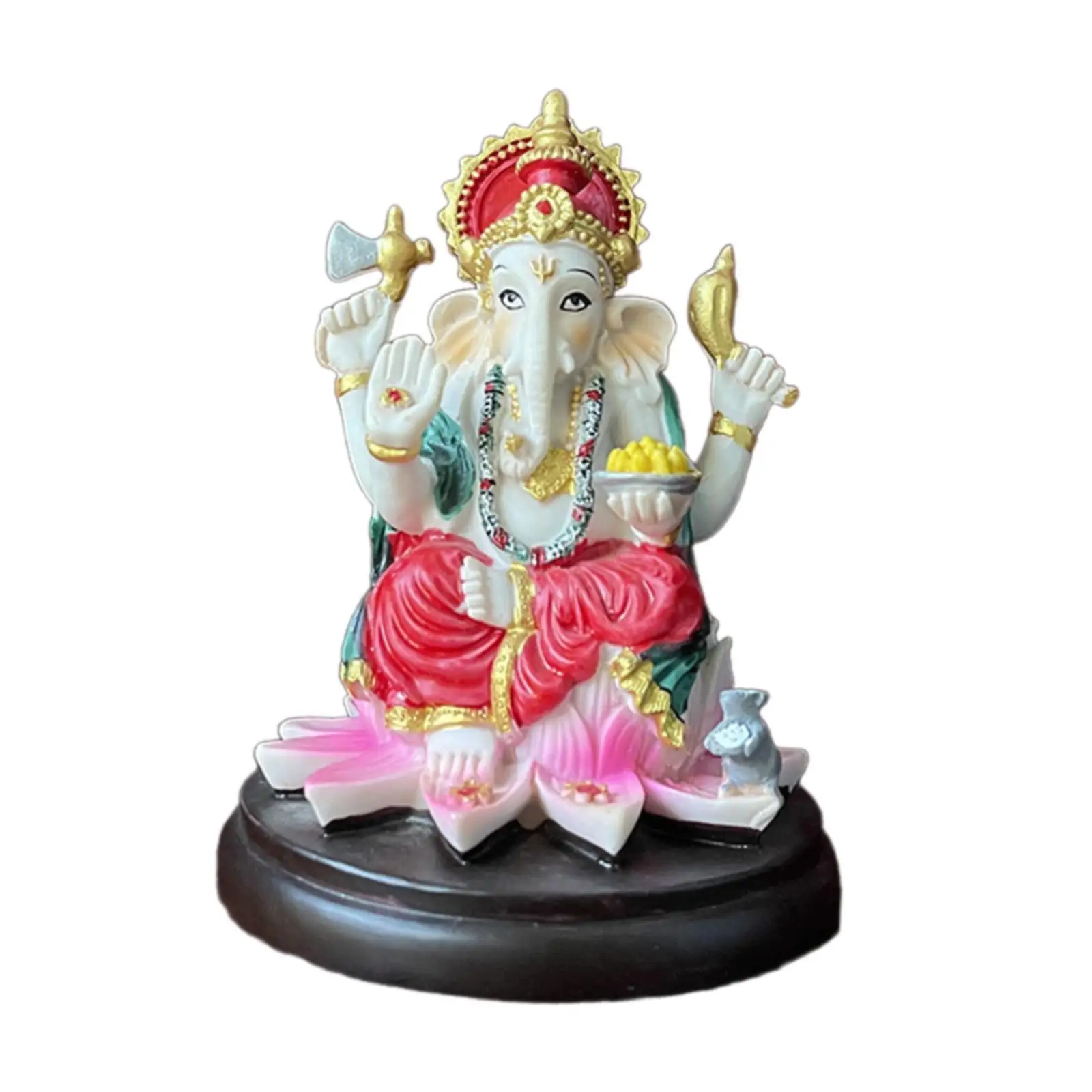 

Elephant God Figurine Ornament Centerpiece Collectibles Lord Statue Religious Sculpture for Car Desktop Bedroom Decor