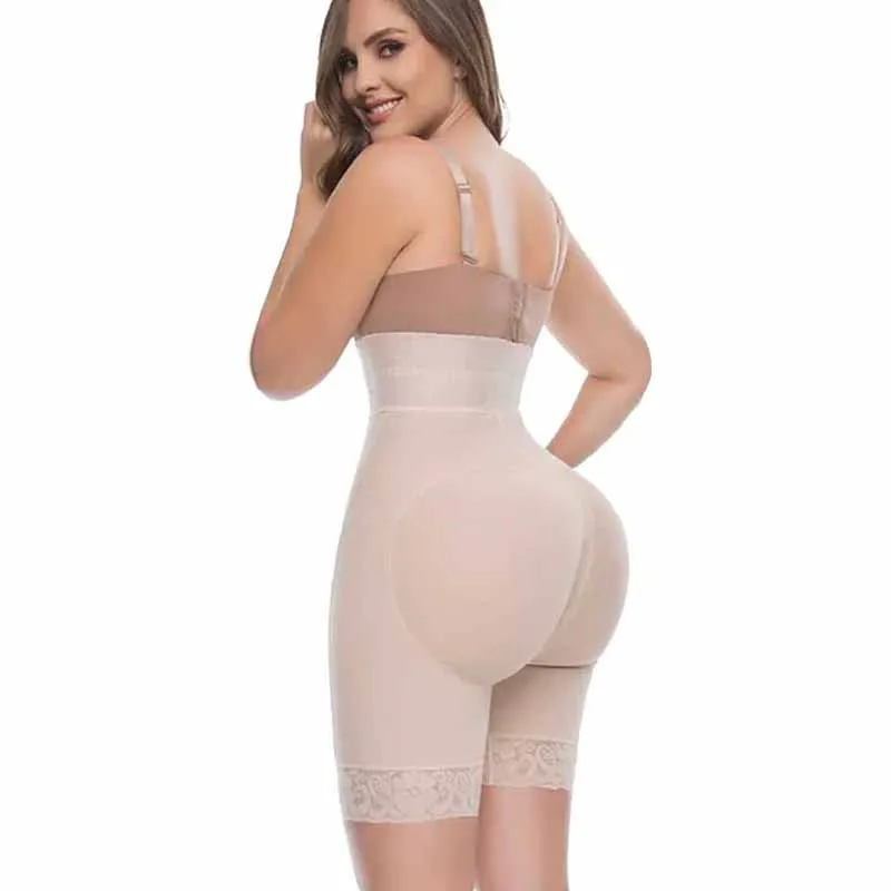 High Waisted Butt Lifter Body Shaper Tummy Control Waist Trainer Butt Pads lace hip lift shorts