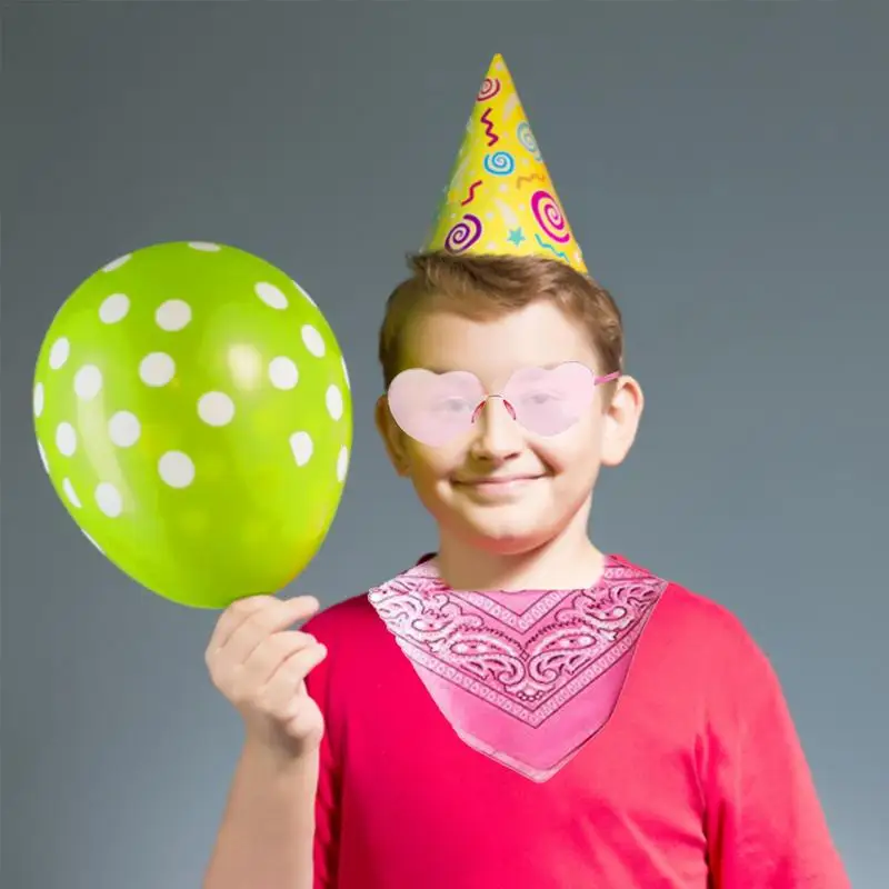 Sombreros de vaquero para mujer, sombrero de vaquera de fieltro de colores brillantes, suministros de fiesta atractivos, bufanda cuadrada de poliéster, gafas de corazón