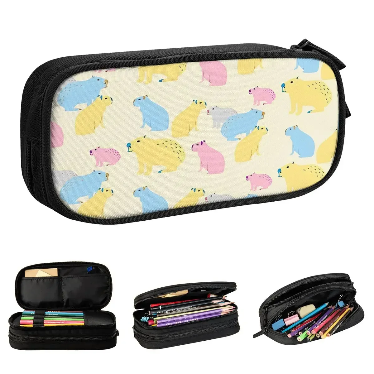 

Capybara Colorful Pencil Cases Pencilcases Pen for Student Big Capacity Bags Students School Zipper Accessories