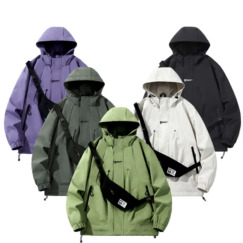 Windbreaker Jackets Men Women Crossbody Chest Bag Windproof Waterproof Harajuku Outdoor Casual Vintage Jacket Trending Products