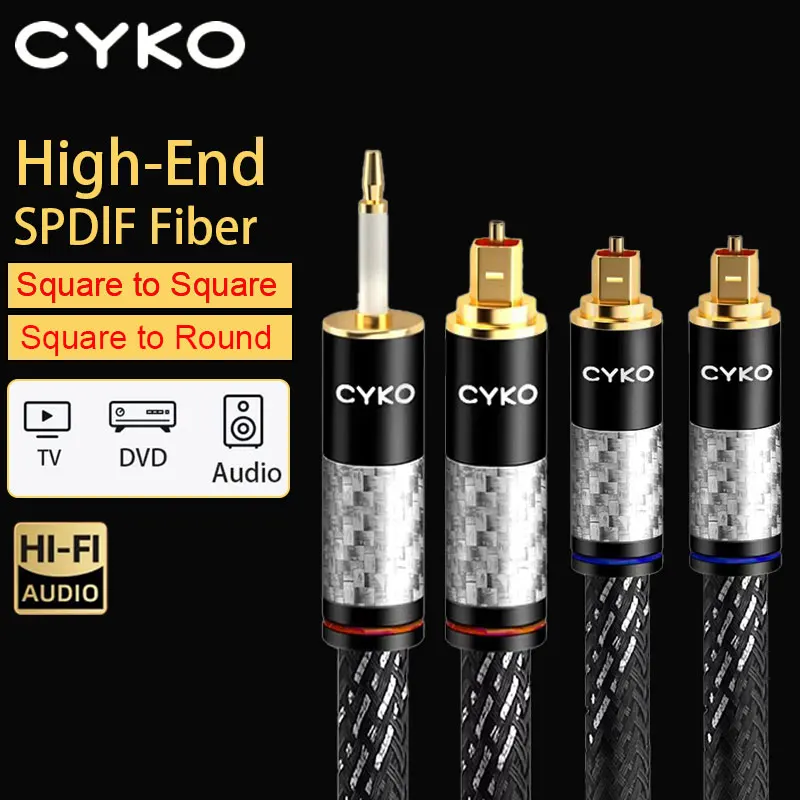 CYKO Digital Optical Audio Cable Toslink SPDIF HIFI Coaxial Cable for Amplifiers Blu-ray Xbox 360 PS4 Soundbar Fiber Cable