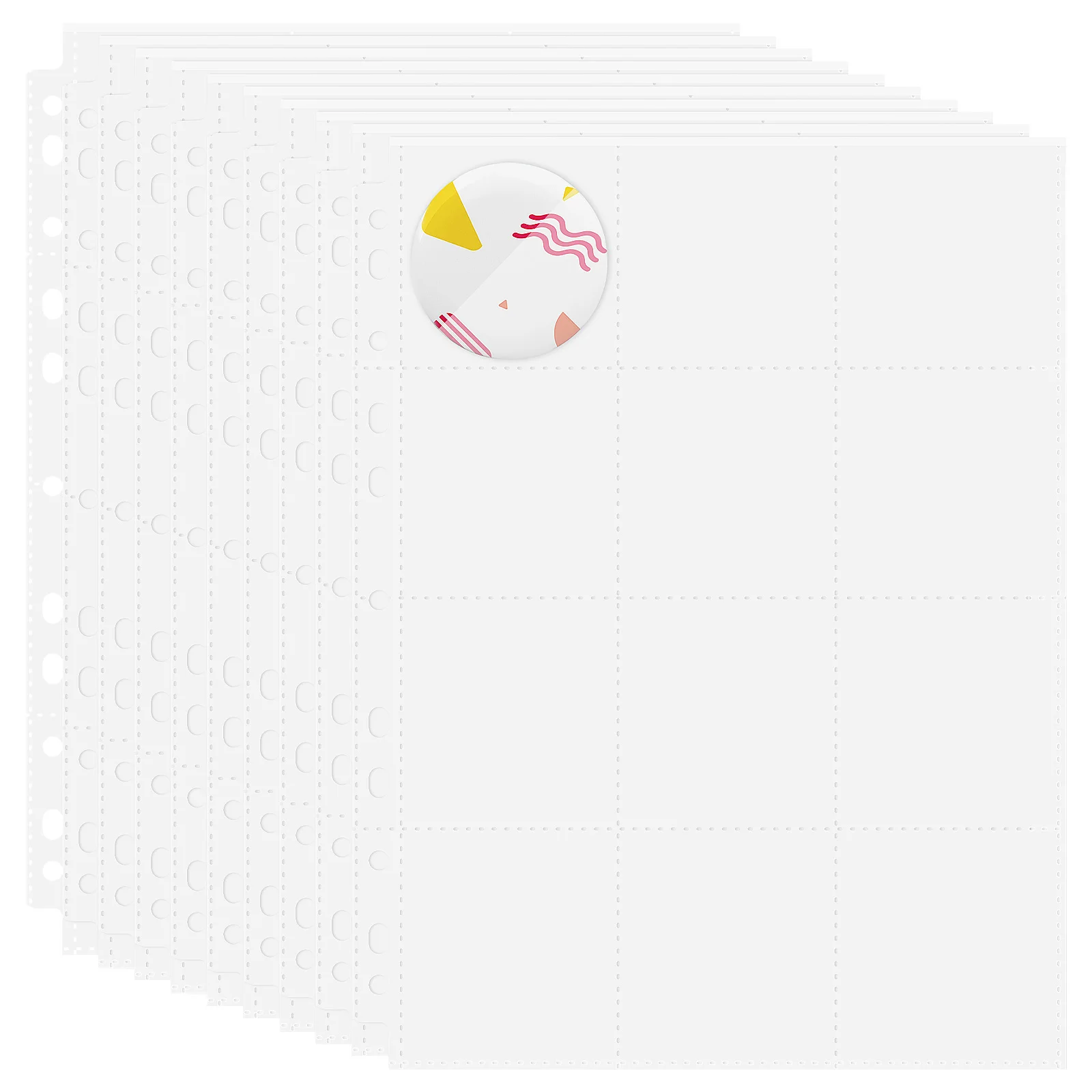 

10 pcs Badge Collection Display Book Card Album Photo Sleeve Stamp Holder Coin Storage Plastic Page Protector Transparent