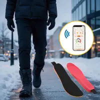 Plantillas térmicas con control mediante aplicación, calentadores de pies recargables de 3000 mAh, 3 niveles de temperatura: 40-60. ℃ 1 par, talla europea 35-46, para hombres y mujeres, con carga USB de 5 V.