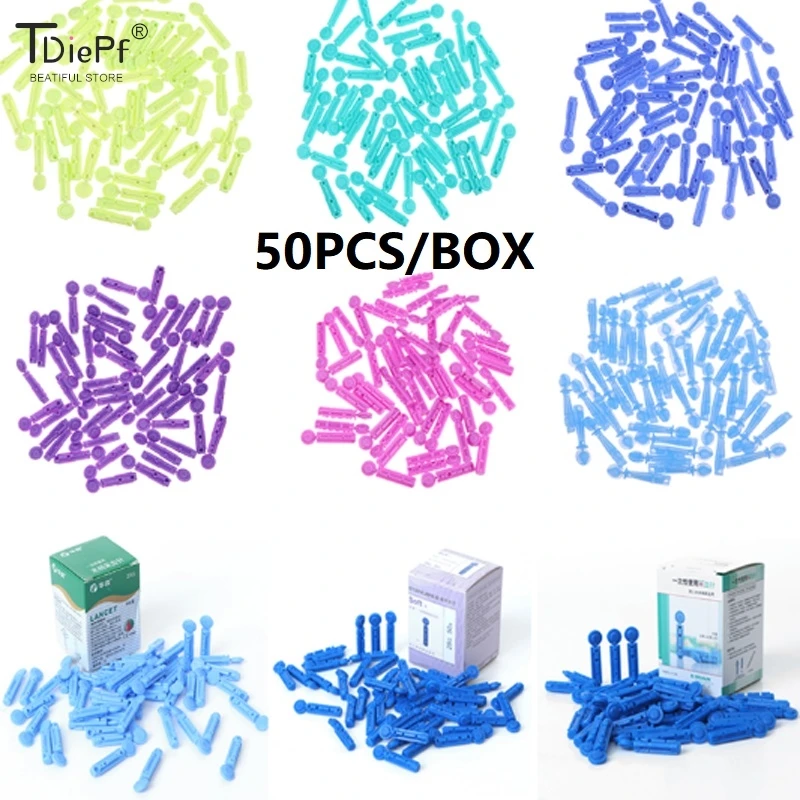 50pcs Blood Lancet Pen Disposable Needles Massage Stick Use For Pen Sterile Lancets Fleam Vent Drain Blood Lancet 23/26/28/30g