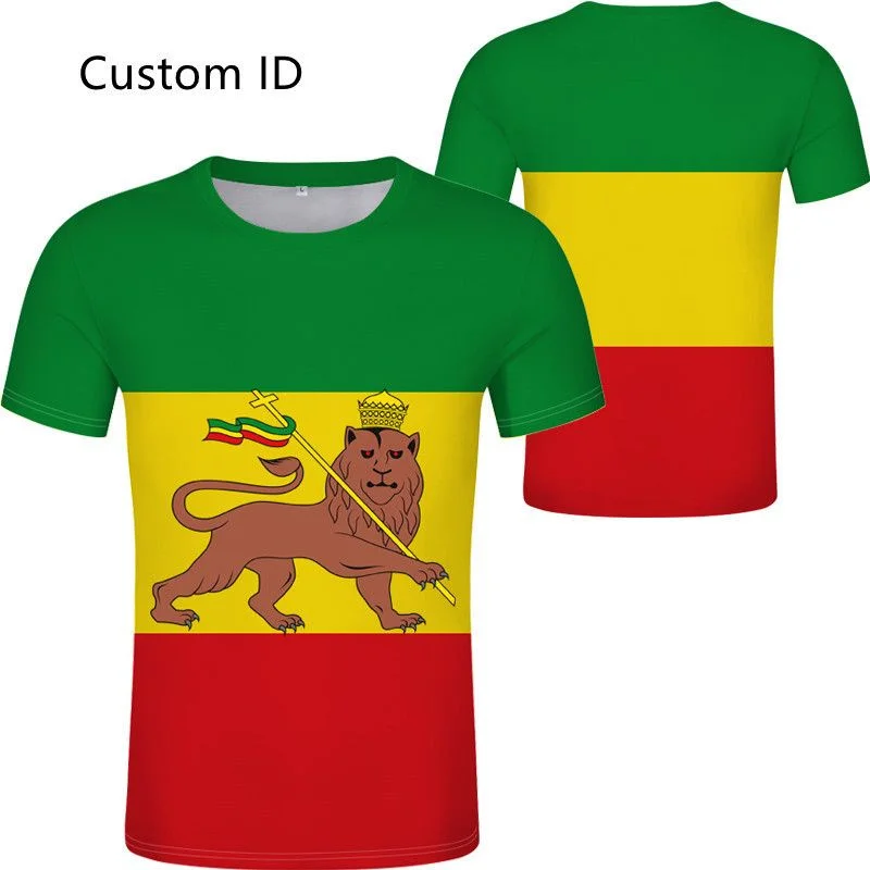 Africa County Ethiopia King Native Tribe Lion 3D Print Men Women Summer Casual Tee Short Sleeves T Shirts Streetwear Tees Clothe