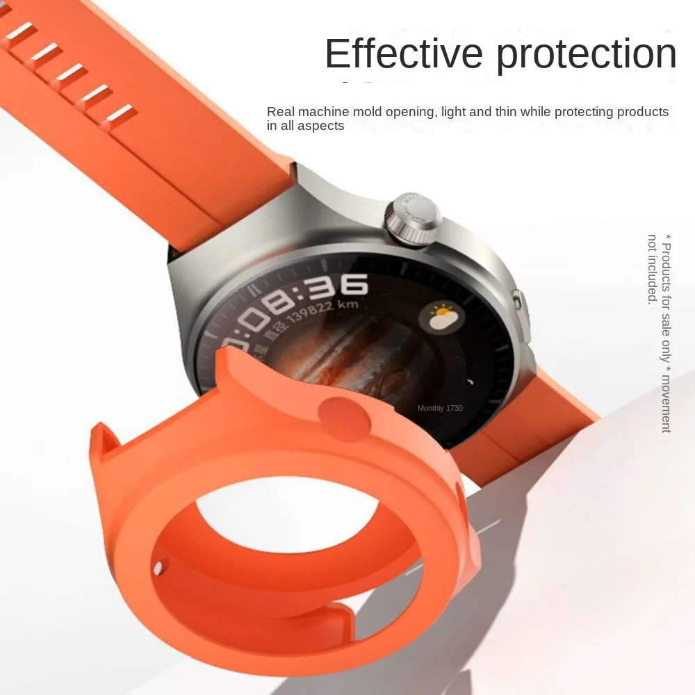 Capa protetora de silicone para prevenção de quedas, capa protetora macia colorida à prova de choque e resistente a arranhões para Huawei Watch 4 Pro