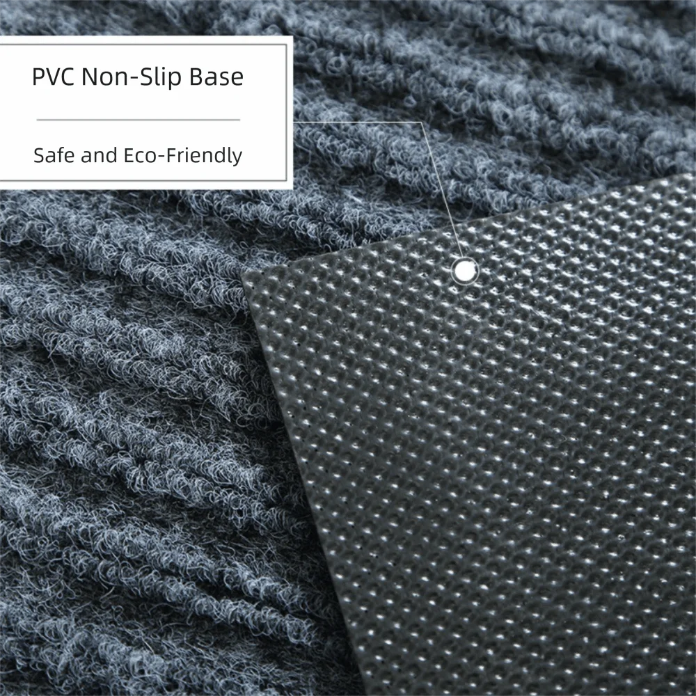 Non-Slip Stripe Groove Door Mat Rectangular Water-absorbent Corridor Rug Wear-resistant Dirt-resistant Entrance Mat