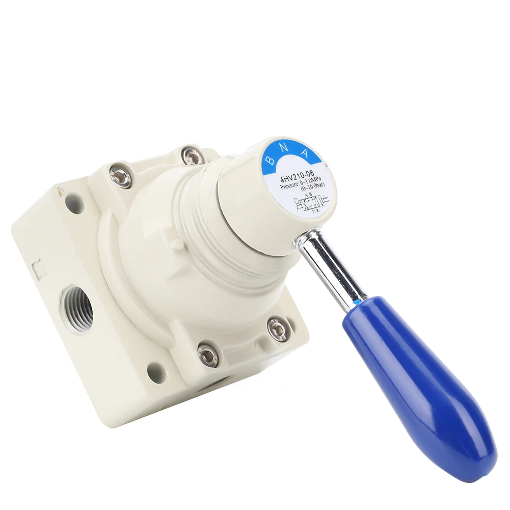 4HV210-08 Air Valve 4 Way 2 Positions Hand Lever Direct Action 1/4in PT Pneumatic Valve Hand Lever Valve