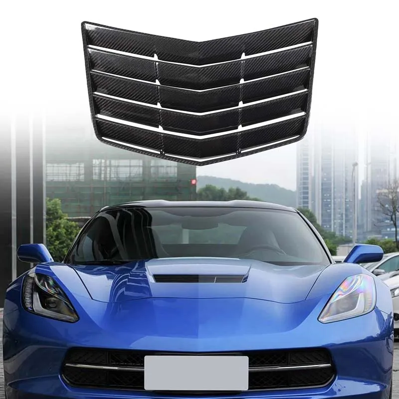 

Для Corvette C7 2014-2019 гг., автомобильный капот из настоящего углеродного волокна, совок из углеродного волокна, воздухозаборник, вентиляционная крышка, аксессуары, внешнее украшение