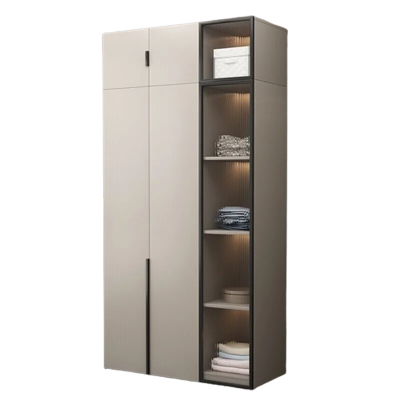 Glass Storage Small Wardrobe Solid Wood Children Double Door Wardrobe Cupboard Household Szafa Na Ubrania Bedroom Furniture image 6