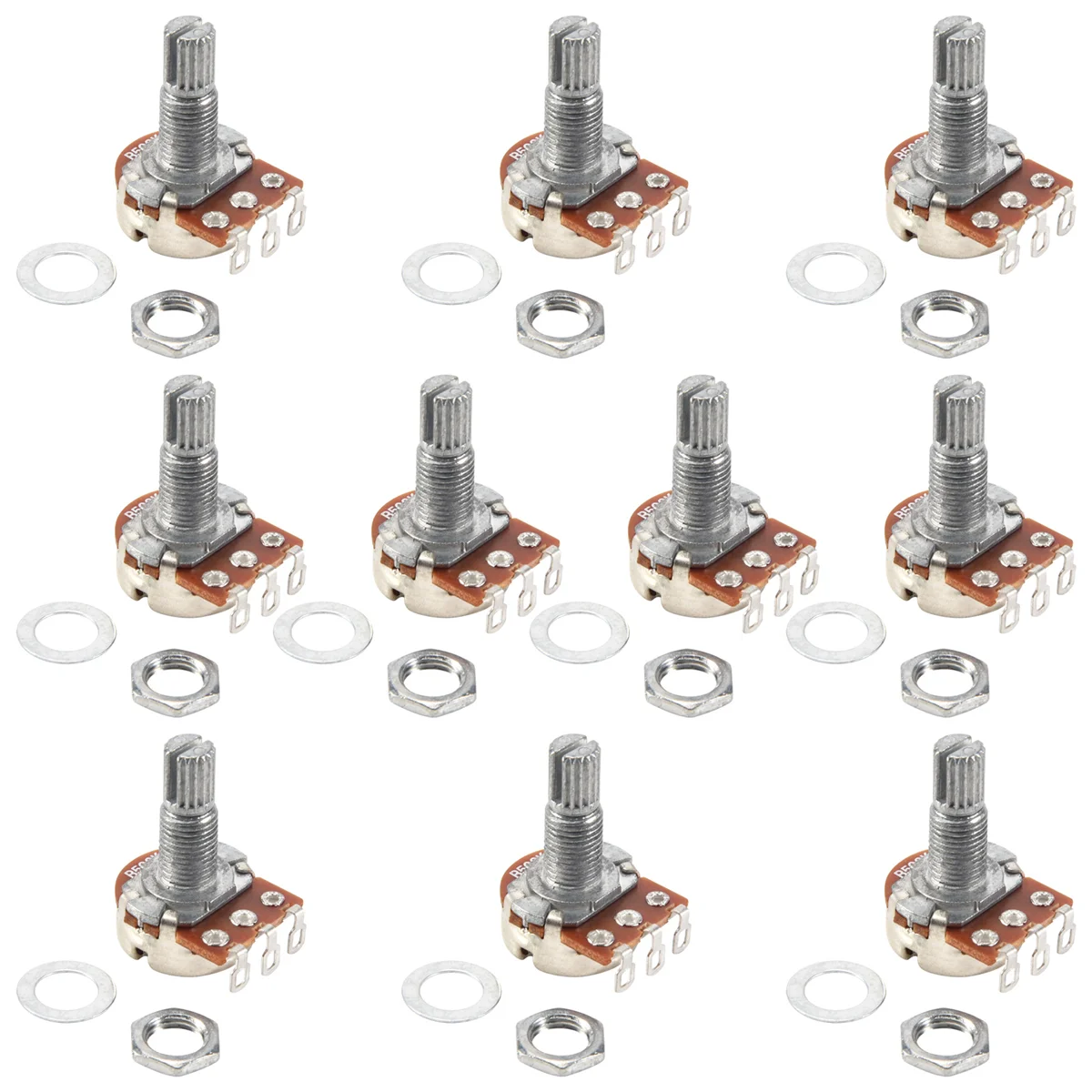 Guitar Small Size Pots B500K Potentiometers For Guitar Bass Parts (Pack Of 10)