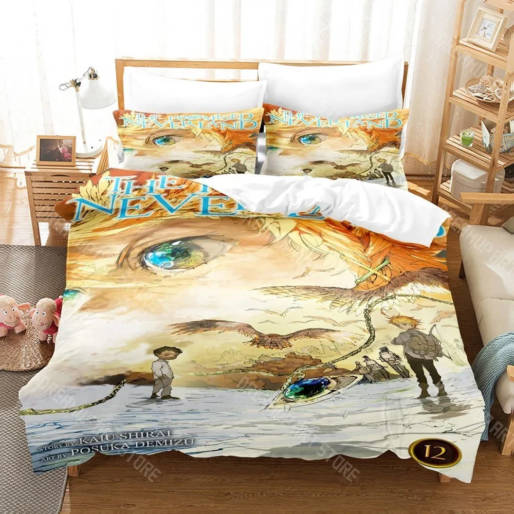 3D Printed The Promised Neverland Bedding Set for Boys Girls Duvet Cover Twin Queen King Full Single Double Sizes
