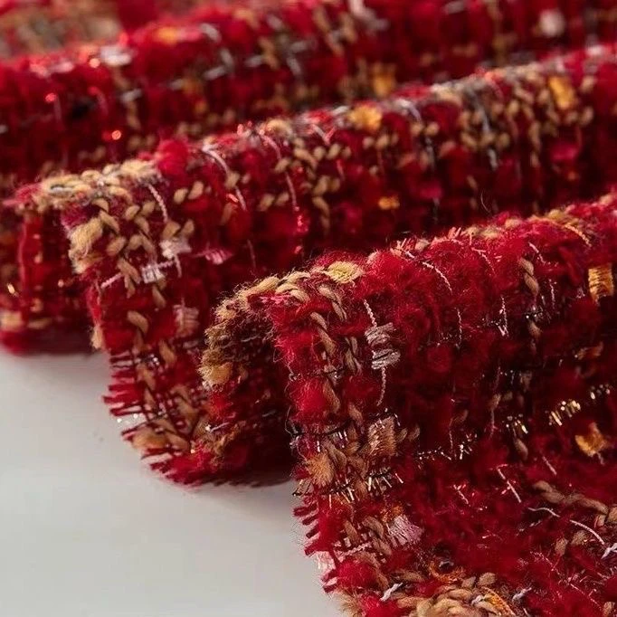 

High-End Handmade Woolen Fabric for Outerwear Vests Faionable Thiened Knitted Tweed Material DIY Home Sponge Pad