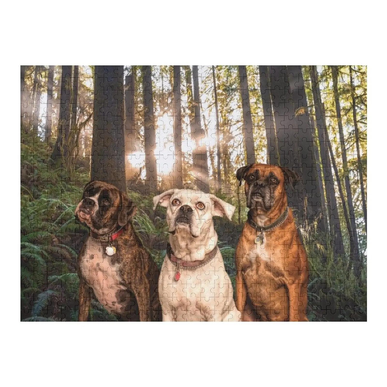 

Three Boxer Dogs in a Wood Jigsaw Puzzle Customizeds For Kids Personalised Toys Custom Child Gift Personalised Name Puzzle