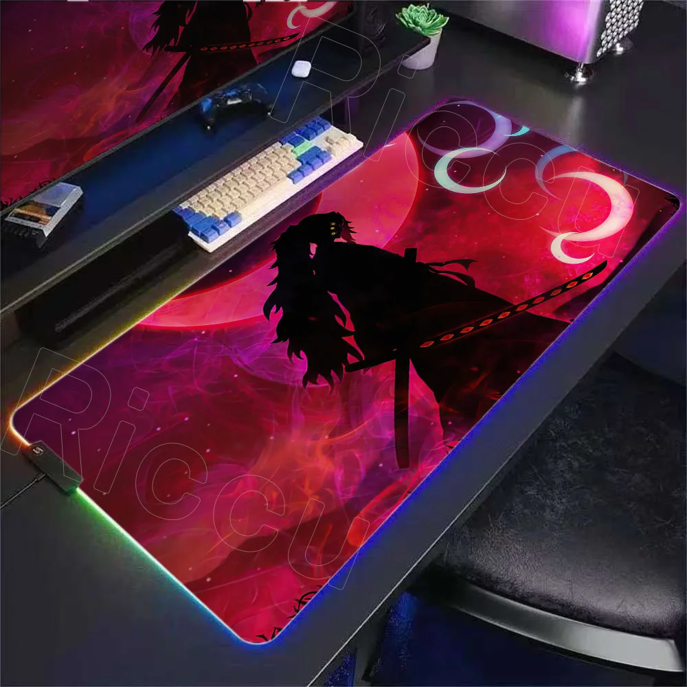 

Cool RGB Tsugikuni Michikatsu Mouse Pad 900×400 Demon Slayer Computer Keyboard Mat Office Carpet Gaming Mousepad Anime Desk Mats