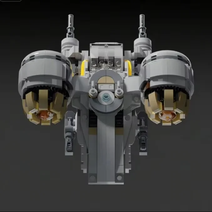 

MOC Space Wars The Razor Crest Micro Spaceship Building Blocks Galactic Republic Ship Collect Model DIY Puzzle Toy Gift for Kids