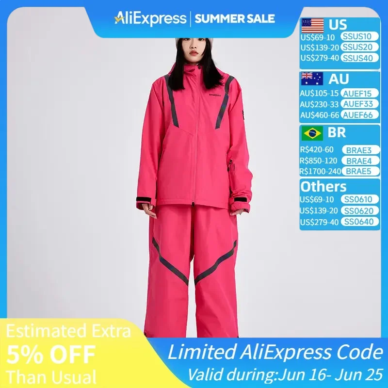 

Женские Мужские штаны для сноуборда одежда для катания на лыжах комплект зимняя уличная ветрозащитная Водонепроницаемая теплая одежда для снега Новинка 2025 лыжный костюм