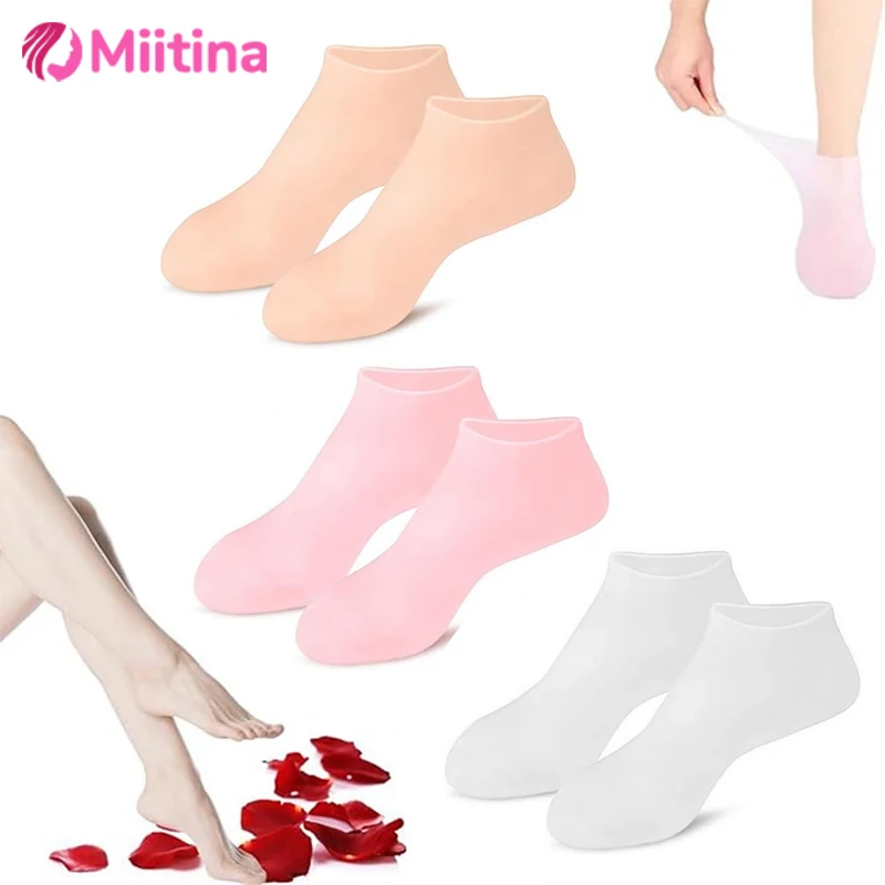

1 Pairs Silicone Moisturizing Foot Socks for Dry Cracked Feet Foot Care Socks Spa Pedicure Socks Massage Moisturizing Sock Gift
