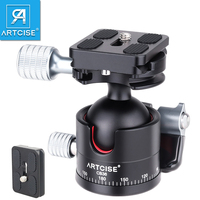 ARTCISE CB36 360° Panoramic All Metal LowProfile Gravity Center Ballhead for Tripod Monopod,DSLR Cameras,Camcorder Max Load 20kg