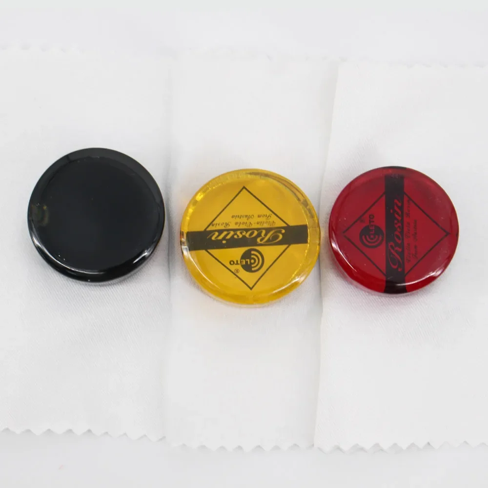 1PCS Original LETO Round Black/Red/Yellow Rosin Violin, Viola, Cello Bow Rosin Low Dust String Instruments Parts w/ Cloth