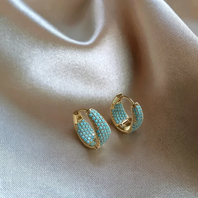 Retro Grüne Türkis Metall Tropfenohrringe 2026 Luxus-Schmuck Trendiges High-End-Gefühl für Damen Ohrschmuck Accessoires – Detail 3