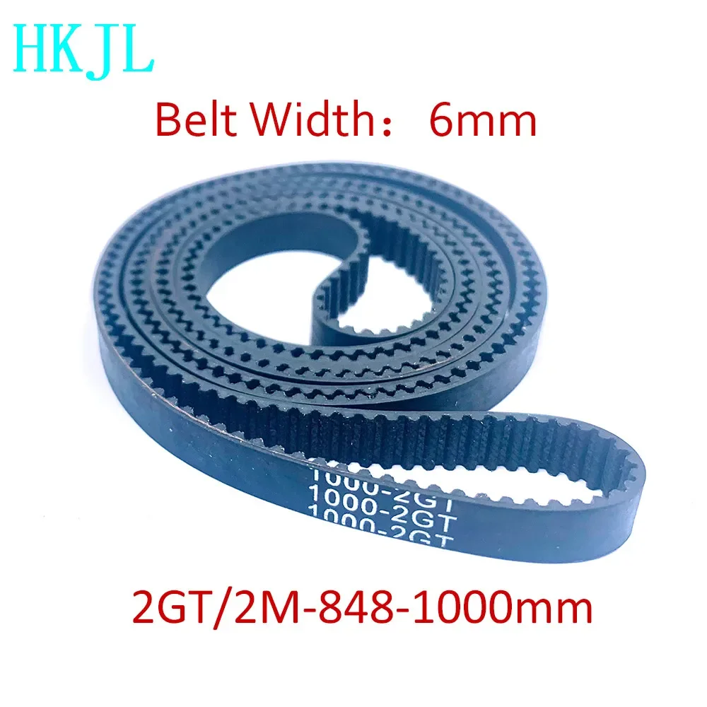 

2MGT 2M 2GT Synchronous Timing Belt Pitch Length 848 850 852 860 892 900 930 960 976 1000 Width 6mm Rubber Closed